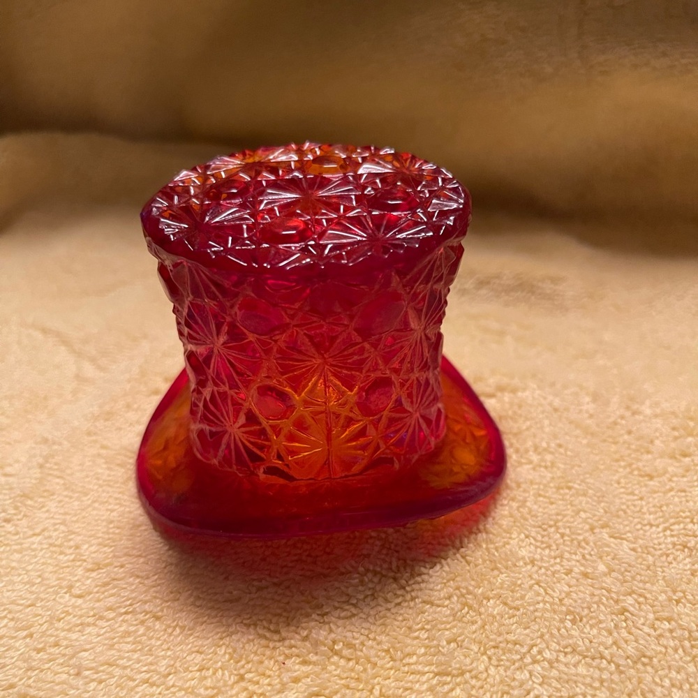 Antique Fenton Red Glass Hat